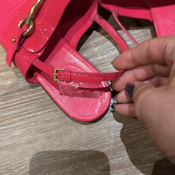 Gucci Horsebit Pink Patent Leather Slingback Sandals – Size 40.5 - Picture 6 of 8